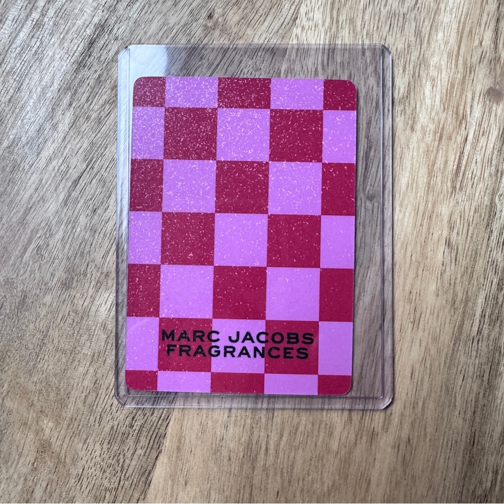 Marc Jacobs Fragrances Pink and Red Checkered Playing Card Number 8 Stars